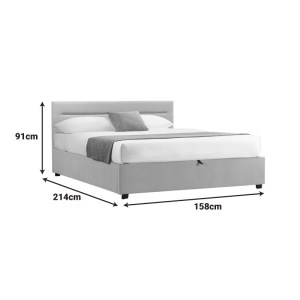 pak-006-000060-5 ΚΡΕΒΑΤΙ MOLITO PAKOWORLD ΒΕΛΟΥΔΟ ΣΕ ΜΑΥΡΗ ΑΠΟΧΡΩΣΗ ΜΕ ΑΠΟΘΗΚΕΥΤΙΚΟ ΧΩΡΟ150X200ΕΚ