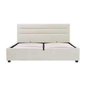 pak-006-000061-2 ΚΡΕΒΑΤΙ MOLITO PAKOWORLD ΒΕΛΟΥΔΟ ΣΕ ΕΚΡΟΥ ΑΠΟΧΡΩΣΗ ΜΕ ΑΠΟΘΗΚΕΥΤΙΚΟ ΧΩΡΟ150X200ΕΚ
