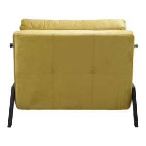 pak-024-000042-5 ΠΟΛΥΘΡΟΝΑ-ΚΡΕΒΑΤΙ FANCY PAKOWORLD ΥΦΑΣΜΑ ΒΕΛΟΥΔΟ ΣΕ ΚΙΤΡΙΝΗ ΑΠΟΧΡΩΣΗ ΚΑΙ ΠΟΔΙ ΜΑΥΡΟ ΜΕΤΑΛΛΟ 95X98X70ΕΚ