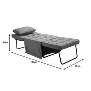 pak-024-000045-4 ΠΟΛΥΘΡΟΝΑ-ΚΡΕΒΑΤΙ GREJIO PAKOWORLD ΥΦΑΣΜΑ ΣΕ ΓΚΡΙ ΑΠΟΧΡΩΣΗ ΚΑ ΠΟΔΙ ΜΑΥΡΟ ΜΕΤΑΛΛΟ 70X70X45ΕΚ