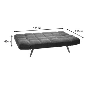 pak-024-000050-10 ΚΑΝΑΠΕΣ - ΚΡΕΒΑΤΙ 3ΘΕΣΙΟΣ FREDDO PAKOWORLD ΣΕ ΜΟΥΣΤΑΡΔΙ ΒΕΛΟΥΔΟ 181X81X86ΕΚ
