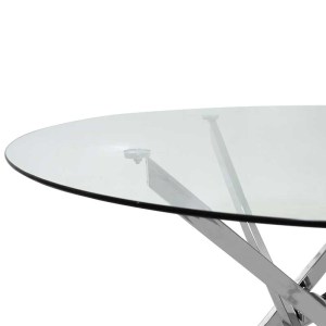 pak-029-000030-1 ΤΡΑΠΕΖΙ ΣΤΡΟΓΓΥΛΟ STEVE PAKOWORLD ΜΕ ΓΥΑΛΙΝΗ ΕΠΙΦΑΝΕΙΑ ΔΙΑΦΑΝΕΣ Φ120X74,5ΕΚ