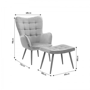 pak-029-000158-6 ΠΟΛΥΘΡΟΝΑ MADDISON ΜΕ ΥΠΟΠΟΔΙΟ-ΜΑΞΙΛΑΡΙ PAKOWORLD ΒΕΛΟΥΔΟ ΚΙΤΡΙΝΟ-ΦΥΣΙΚΟ 68X72X98ΕΚ