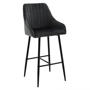 pak-029-000172 ΣΚΑΜΠΟ BAR PATRIN PAKOWORLD ΜΕΤΑΛΛΙΚΟ ΜΑΥΡΟ-ΒΕΛΟΥΔΟ ΜΑΥΡΟ