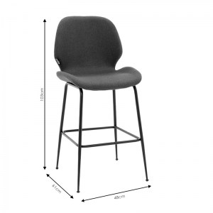 pak-029-000187-8 ΣΚΑΜΠΟ BAR IMPEL PAKOWORLD ΜΕΤΑΛΛΙΚΟ ΜΑΥΡΟ-ΥΦΑΣΜΑ ΑΝΘΡΑΚΙ
