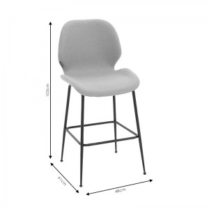 pak-029-000188-7 ΣΚΑΜΠΟ BAR IMPEL PAKOWORLD ΜΕΤΑΛΛΙΚΟ ΜΑΥΡΟ-ΥΦΑΣΜΑ ΜΠΕΖ