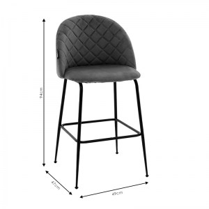 pak-029-000198-7 ΣΚΑΜΠΟ BAR KUDOS PAKOWORLD ΜΕΤΑΛΛΙΚΟ ΜΑΥΡΟ-ΒΕΛΟΥΔΟ ΑΝΘΡΑΚΙ