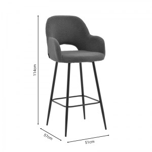 pak-029-000208-8 ΣΚΑΜΠΟ BAR RENISH PAKOWORLD ΜΠΟΥΚΛΕ ΓΚΡΙ-ΜΕΤΑΛΛΙΚΟ ΜΑΥΡΟ ΠΟΔΙ 51X57X114ΕΚ