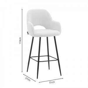 pak-029-000209-8 ΣΚΑΜΠΟ BAR RENISH PAKOWORLD ΜΠΟΥΚΛΕ ΕΚΡΟΥ-ΜΕΤΑΛΛΙΚΟ ΜΑΥΡΟ ΠΟΔΙ 51X57X114ΕΚ
