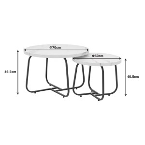 pak-029-000240-5 TΡΑΠΕΖΙΑ ΣΑΛΟΝΙΟΥ CRISMORY PAKOWORLD ΣΕΤ 2ΤΕΜ MDF ΣΕ ΑΠΟΧΡΩΣΗ ΛΕΥΚΟ ΜΑΡΜΑΡΟΥ ΚΑΙ ΜΑΥΡΑ ΜΕΤΑΛΛΙΚΑ ΠΟΔΙΑ