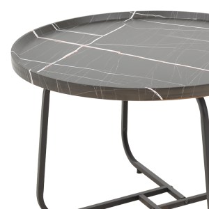 pak-029-000241-2 TΡΑΠΕΖΙΑ ΣΑΛΟΝΙΟΥ CRISMORY PAKOWORLD ΣΕΤ 2ΤΕΜ MDF ΣΕ ΑΠΟΧΡΩΣΗ ΜΑΥΡΟ ΜΑΡΜΑΡΟΥ ΚΑΙ ΜΑΥΡΑ ΜΕΤΑΛΛΙΚΑ ΠΟΔΙΑ