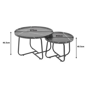 pak-029-000241-4 TΡΑΠΕΖΙΑ ΣΑΛΟΝΙΟΥ CRISMORY PAKOWORLD ΣΕΤ 2ΤΕΜ MDF ΣΕ ΑΠΟΧΡΩΣΗ ΜΑΥΡΟ ΜΑΡΜΑΡΟΥ ΚΑΙ ΜΑΥΡΑ ΜΕΤΑΛΛΙΚΑ ΠΟΔΙΑ