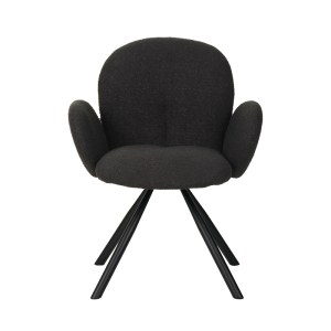 pak-029-000250-3 ΠΟΛΥΘΡΟΝΑ GARZELE INART ΑΝΘΡΑΚΙ ΥΦΑΣΜΑ-ΠΟΔΙ ΜΑΥΡΟ ΜΕΤΑΛΛΟ 68X66X82.5ΕΚ