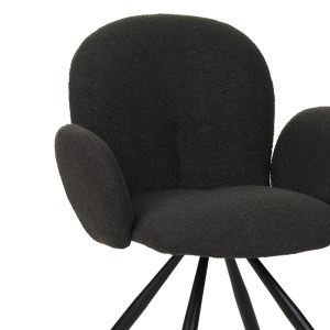 pak-029-000250-5 ΠΟΛΥΘΡΟΝΑ GARZELE INART ΑΝΘΡΑΚΙ ΥΦΑΣΜΑ-ΠΟΔΙ ΜΑΥΡΟ ΜΕΤΑΛΛΟ 68X66X82.5ΕΚ