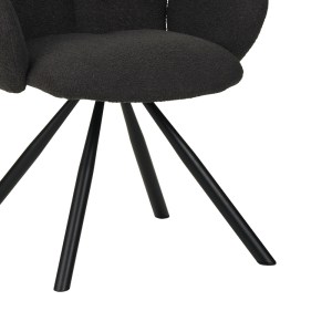 pak-029-000250-6 ΠΟΛΥΘΡΟΝΑ GARZELE INART ΑΝΘΡΑΚΙ ΥΦΑΣΜΑ-ΠΟΔΙ ΜΑΥΡΟ ΜΕΤΑΛΛΟ 68X66X82.5ΕΚ