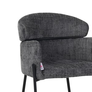 pak-029-000251-5 ΠΟΛΥΘΡΟΝΑ TOLERSE INART ΑΝΟΙΧΤΟ ΓΚΡΙ ΥΦΑΣΜΑ-ΠΟΔΙ ΜΑΥΡΟ ΜΕΤΑΛΛΟ 58X57X80ΕΚ