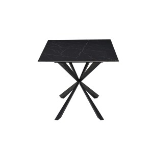 pak-029-000261-2 ΤΡΑΠΕΖΙ COZLINE INART ΜΑΥΡΟ ΜΑΡΜΑΡΟΥ SINTERED STONE-ΠΟΔΙ ΜΑΥΡΟ ΜΕΤΑΛΛΟ 180X90X76ΕΚ