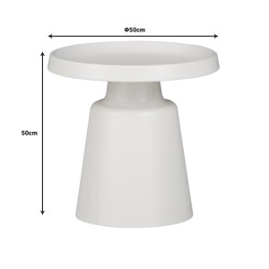 pak-029-000271-3 ΒΟΗΘΗΤΙΚΟ ΤΡΑΠΕΖΙ GINOZE INART ΛΕΥΚΟ ΜΕΤΑΛΛΟ Φ50X50ΕΚ