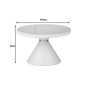 pak-029-000280-3 ΒΟΗΘΗΤΙΚΟ ΤΡΑΠΕΖΙ COOZLIN INART SINTERED STONE ΣΕ ΑΠΟΧΡΩΣΗ ΛΕΥΚΟ ΜΑΡΜΑΡΟΥ ΜΕ ΛΕΥΚΟ-ΧΡΥΣΟ ΜΕΤΑΛΛΟ Φ70X40ΕΚ