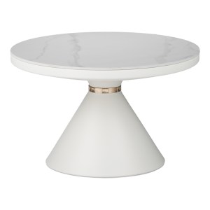 pak-029-000280 ΒΟΗΘΗΤΙΚΟ ΤΡΑΠΕΖΙ COOZLIN INART SINTERED STONE ΣΕ ΑΠΟΧΡΩΣΗ ΛΕΥΚΟ ΜΑΡΜΑΡΟΥ ΜΕ ΛΕΥΚΟ-ΧΡΥΣΟ ΜΕΤΑΛΛΟ Φ70X40ΕΚ