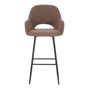 pak-029-000292-3 ΣΚΑΜΠΟ ΜΠΑΡ RENISH PAKOWORLD ΜΠΟΥΚΛΕ ΥΦΑΣΜΑ ΣΕ CAPPUCCINO ΑΠΟΧΡΩΣΗ ΜΕ ΜΑΥΡΑ ΜΕΤΑΛΛΙΚΑ ΠΟΔΙΑ 51X57X114ΕΚ