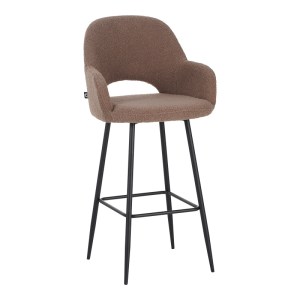 pak-029-000292 ΣΚΑΜΠΟ ΜΠΑΡ RENISH PAKOWORLD ΜΠΟΥΚΛΕ ΥΦΑΣΜΑ ΣΕ CAPPUCCINO ΑΠΟΧΡΩΣΗ ΜΕ ΜΑΥΡΑ ΜΕΤΑΛΛΙΚΑ ΠΟΔΙΑ 51X57X114ΕΚ