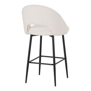 pak-029-000302-1 ΣΚΑΜΠΟ ΜΠΑΡ MASEBO PAKOWORLD ΜΠΟΥΚΛΕ ΥΦΑΣΜΑ ΣΕ ΛΕΥΚΗ ΑΠΟΧΡΩΣΗ ΜΕ ΜΑΥΡΑ ΜΕΤΑΛΛΙΚΑ ΠΟΔΙΑ 48X52X97ΕΚ