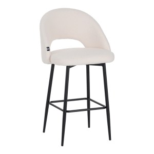 pak-029-000302 ΣΚΑΜΠΟ ΜΠΑΡ MASEBO PAKOWORLD ΜΠΟΥΚΛΕ ΥΦΑΣΜΑ ΣΕ ΛΕΥΚΗ ΑΠΟΧΡΩΣΗ ΜΕ ΜΑΥΡΑ ΜΕΤΑΛΛΙΚΑ ΠΟΔΙΑ 48X52X97ΕΚ
