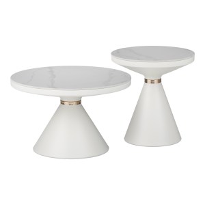pak-029-000320 ΒΟΗΘΗΤΙΚΑ ΤΡΑΠΕΖΙΑ COOZLIN INART SINTERED STONE ΣΕ ΑΠΟΧΡΩΣΗ ΛΕΥΚΟ ΜΑΡΜΑΡΟΥ ΜΕ ΛΕΥΚΟ-ΧΡΥΣΟ ΜΕΤΑΛΛΟ