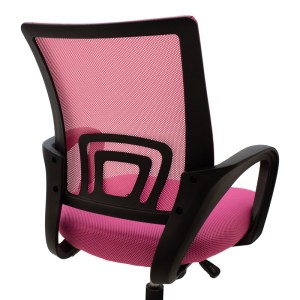 pak-029-000324-5 ΚΑΡΕΚΛΑ ΓΡΑΦΕΙΟΥ BERTO II PAKOWORLD ΜΕ ΥΦΑΣΜΑ MESH ΣΕ ΡΟΖ-ΜΑΥΡΗ ΑΠΟΧΡΩΣΗ 57.5X54.5X81-91ΕΚ