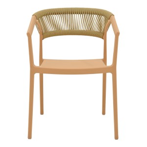 pak-029-000332-3 ΠΟΛΥΘΡΟΝΑ SILLIA PAKOWORLD ΣΤΟΙΒΑΖΟΜΕΝΗ PP CAPPUCCINO ΑΠΟΧΡΩΣΗ ΜΕ ΜΠΕΖ RATTAN 55X52X74.5ΕΚ