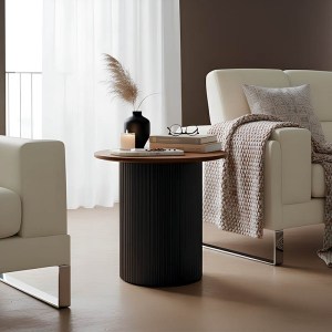 pak-029-000351 ΒΟΗΘΗΤΙΚΟ ΤΡΑΠΕΖΙ DOVEL PAKOWORLD MDF ΣΕ ΚΑΡΥΔΙ-ΜΑΥΡΗ ΑΠΟΧΡΩΣΗ Φ50X45ΕΚ