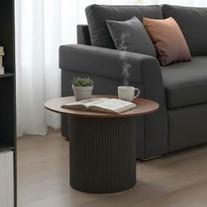 pak-029-000352 ΤΡΑΠΕΖΙ ΣΑΛΟΝΙΟΥ DOVEL PAKOWORLD MDF ΣΕ ΚΑΡΥΔΙ-ΜΑΥΡΗ ΑΠΟΧΡΩΣΗ Φ70X40ΕΚ
