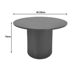 pak-029-000356-3 ΤΡΑΠΕΖΙ KARULO PAKOWORLD MDF ΣΕ ΜΑΥΡΗ ΑΠΟΧΡΩΣΗ Φ120X76ΕΚ