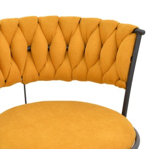 pak-029-000378-4 ΠΟΛΥΘΡΟΝΑ ALKIA I PAKOWORLD ΥΦΑΣΜΑ ΣΕ ΚΙΤΡΙΝΗ ΑΠΟΧΡΩΣΗ- ΠΟΔΙ ΜΑΥΡΟ ΜΕΤΑΛΛΟ 57X58.5X72ΕΚ