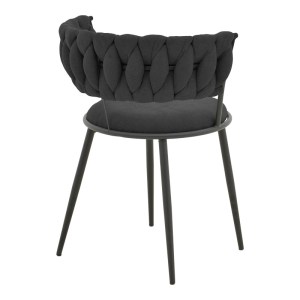 pak-029-000381-1 ΠΟΛΥΘΡΟΝΑ ALKIA I PAKOWORLD ΥΦΑΣΜΑ ΣΕ ΜΑΥΡΗ ΑΠΟΧΡΩΣΗ- ΠΟΔΙ ΜΑΥΡΟ ΜΕΤΑΛΛΟ 57X58.5X72ΕΚ