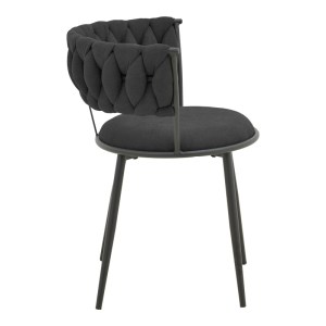 pak-029-000381-2 ΠΟΛΥΘΡΟΝΑ ALKIA I PAKOWORLD ΥΦΑΣΜΑ ΣΕ ΜΑΥΡΗ ΑΠΟΧΡΩΣΗ- ΠΟΔΙ ΜΑΥΡΟ ΜΕΤΑΛΛΟ 57X58.5X72ΕΚ