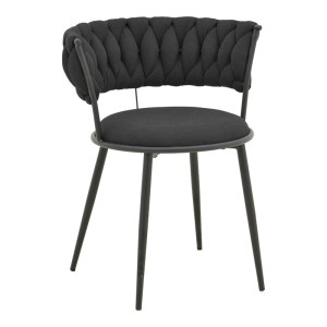 pak-029-000381 ΠΟΛΥΘΡΟΝΑ ALKIA I PAKOWORLD ΥΦΑΣΜΑ ΣΕ ΜΑΥΡΗ ΑΠΟΧΡΩΣΗ- ΠΟΔΙ ΜΑΥΡΟ ΜΕΤΑΛΛΟ 57X58.5X72ΕΚ