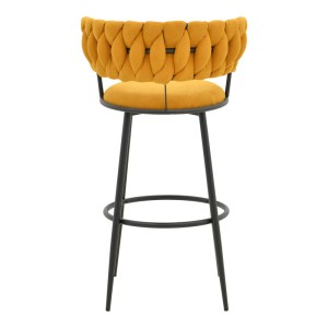 pak-029-000383-4 ΣΚΑΜΠΟ ΜΠΑΡ ALKIA I PAKOWORLD ΥΦΑΣΜΑ ΣΕ ΚΙΤΡΙΝΗ ΑΠΟΧΡΩΣΗ- ΠΟΔΙ ΜΑΥΡΟ ΜΕΤΑΛΛΟ 50X56X95ΕΚ