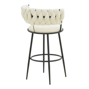 pak-029-000384-1 ΣΚΑΜΠΟ ΜΠΑΡ ALKIA I PAKOWORLD ΥΦΑΣΜΑ ΣΕ ΕΚΡΟΥ ΑΠΟΧΡΩΣΗ- ΠΟΔΙ ΜΑΥΡΟ ΜΕΤΑΛΛΟ 50X56X95ΕΚ