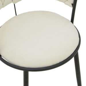 pak-029-000384-5 ΣΚΑΜΠΟ ΜΠΑΡ ALKIA I PAKOWORLD ΥΦΑΣΜΑ ΣΕ ΕΚΡΟΥ ΑΠΟΧΡΩΣΗ- ΠΟΔΙ ΜΑΥΡΟ ΜΕΤΑΛΛΟ 50X56X95ΕΚ
