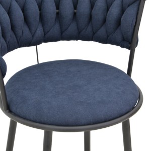 pak-029-000385-6 ΣΚΑΜΠΟ ΜΠΑΡ ALKIA I PAKOWORLD ΥΦΑΣΜΑ ΣΕ ΜΠΛΕ ΣΚΟΥΡΟ ΑΠΟΧΡΩΣΗ- ΠΟΔΙ ΜΑΥΡΟ ΜΕΤΑΛΛΟ 50X56X95ΕΚ
