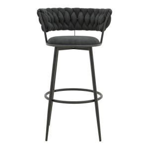 pak-029-000386-3 ΣΚΑΜΠΟ ΜΠΑΡ ALKIA I PAKOWORLD ΥΦΑΣΜΑ ΣΕ ΜΑΥΡΗ ΑΠΟΧΡΩΣΗ- ΠΟΔΙ ΜΑΥΡΟ ΜΕΤΑΛΛΟ 50X56X95ΕΚ