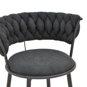 pak-029-000386-5 ΣΚΑΜΠΟ ΜΠΑΡ ALKIA I PAKOWORLD ΥΦΑΣΜΑ ΣΕ ΜΑΥΡΗ ΑΠΟΧΡΩΣΗ- ΠΟΔΙ ΜΑΥΡΟ ΜΕΤΑΛΛΟ 50X56X95ΕΚ