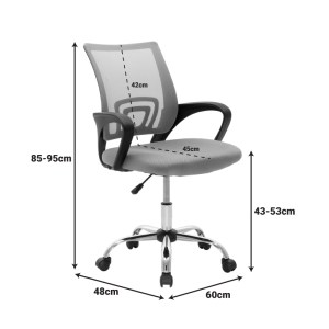 pak-029-000415-8 ΚΑΡΕΚΛΑ ΓΡΑΦΕΙΟΥ BERTO II PAKOWORLD ΜΕ ΑΝΑΚΛΙΣΗ ΥΦΑΣΜΑ MESH ΣΕ ΜΠΛΕ-ΜΑΥΡΗ ΑΠΟΧΡΩΣΗ ΚΑΙ ΒΑΣΗ ΧΡΩΜΙΟΥ 60X48X85-95ΕΚ