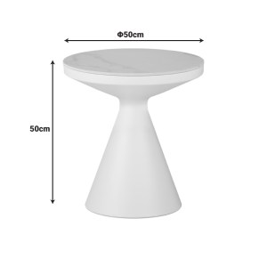 pak-029-000418-8 ΒΟΗΘΗΤΙΚΑ ΤΡΑΠΕΖΙΑ COOZLIN INART SINTERED STONE ΣΕ ΑΠΟΧΡΩΣΗ ΛΕΥΚΟ ΜΑΡΜΑΡΟΥ ΜΕ ΛΕΥΚΟ ΜΕΤΑΛΛΟ