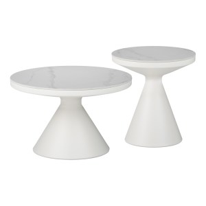 pak-029-000418 ΒΟΗΘΗΤΙΚΑ ΤΡΑΠΕΖΙΑ COOZLIN INART SINTERED STONE ΣΕ ΑΠΟΧΡΩΣΗ ΛΕΥΚΟ ΜΑΡΜΑΡΟΥ ΜΕ ΛΕΥΚΟ ΜΕΤΑΛΛΟ