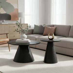 pak-029-000420 TΡΑΠΕΖΙΑ ΣΑΛΟΝΙΟΥ DONDA PAKOWORLD MDF ΣΕΤ 2ΤΕΜ. ΜΑΥΡΟ