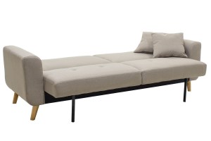 pak-035-000012-6 ΚΑΝΑΠΕΣ-ΚΡΕΒΑΤΙ CARMELO PAKOWORLD ΜΕ ΜΠΕΖ-ΓΚΡΙ ΥΦΑΣΜΑ 214X80X86ΕΚ
