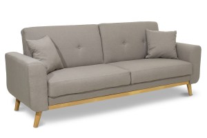pak-035-000012 ΚΑΝΑΠΕΣ-ΚΡΕΒΑΤΙ CARMELO PAKOWORLD ΜΕ ΜΠΕΖ-ΓΚΡΙ ΥΦΑΣΜΑ 214X80X86ΕΚ